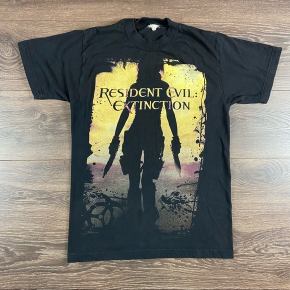 Resident Evil Extinction Men’s 2000’s Movie Promo Video Game Black T-Shirt Sz S - Picture 1 of 4